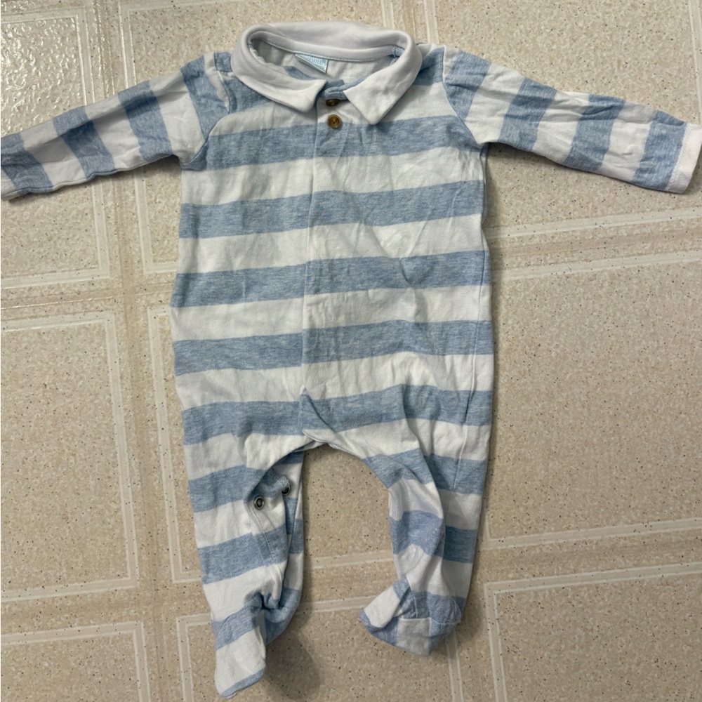 Edgehill Collection Blue and White Baby Outfit